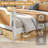 Platform Bed Frame with Natural Rattan Headboard and Footboard, Bohemian and Mid Century Style-710465277-710465266
