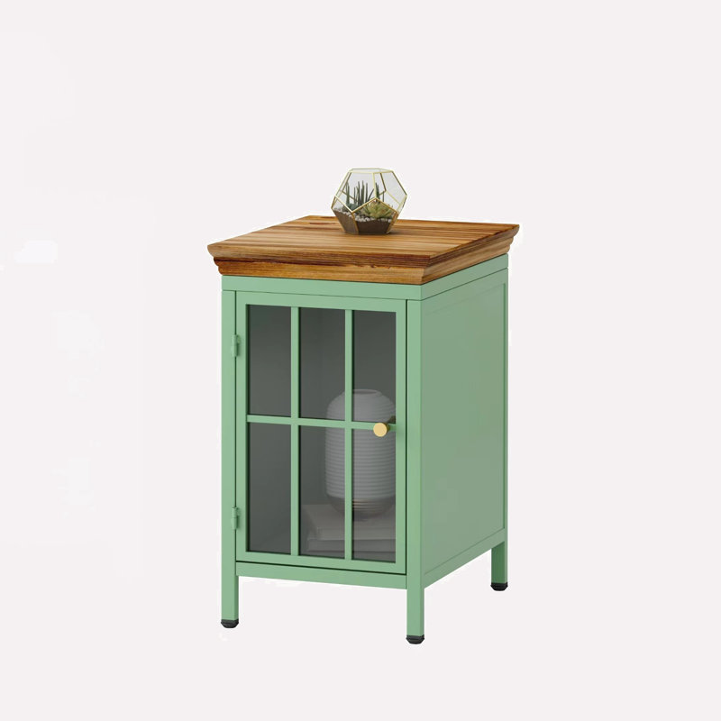 Table de chevet avec armoire de rangement, Vert