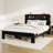 King Size Solid Wood Platform Bed,Bed Frame With Storage LED Light Headboard And 2 USB,Dark Black-950207892-960076072