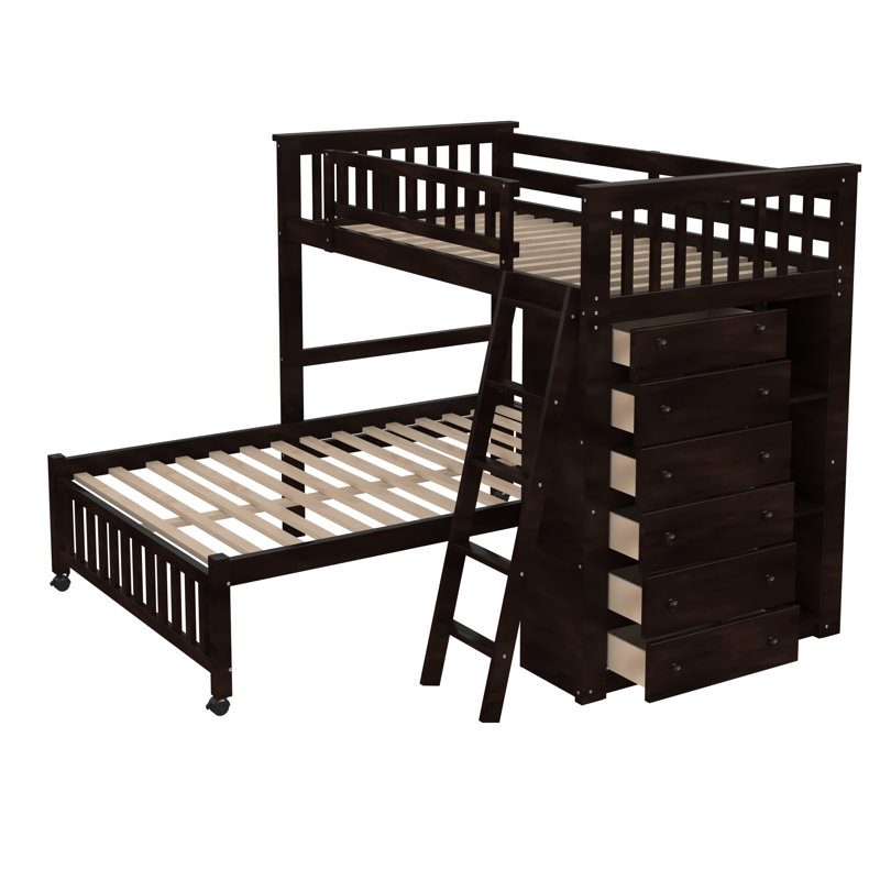 Keper Kids Twin Over Full Bunk Bed, Espresso