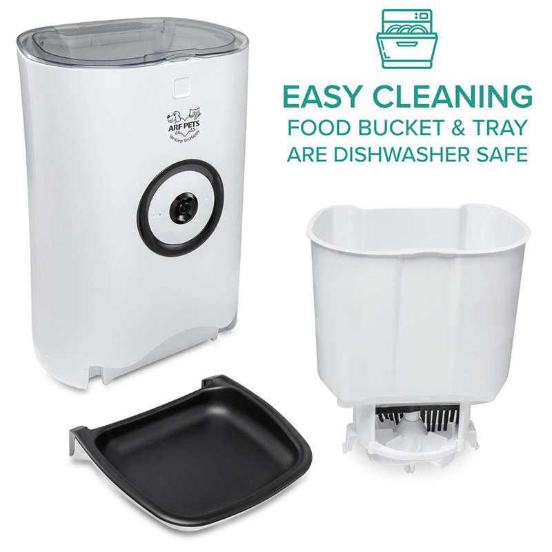 White Wi-Fi Automatic Pet Feeder with Camera