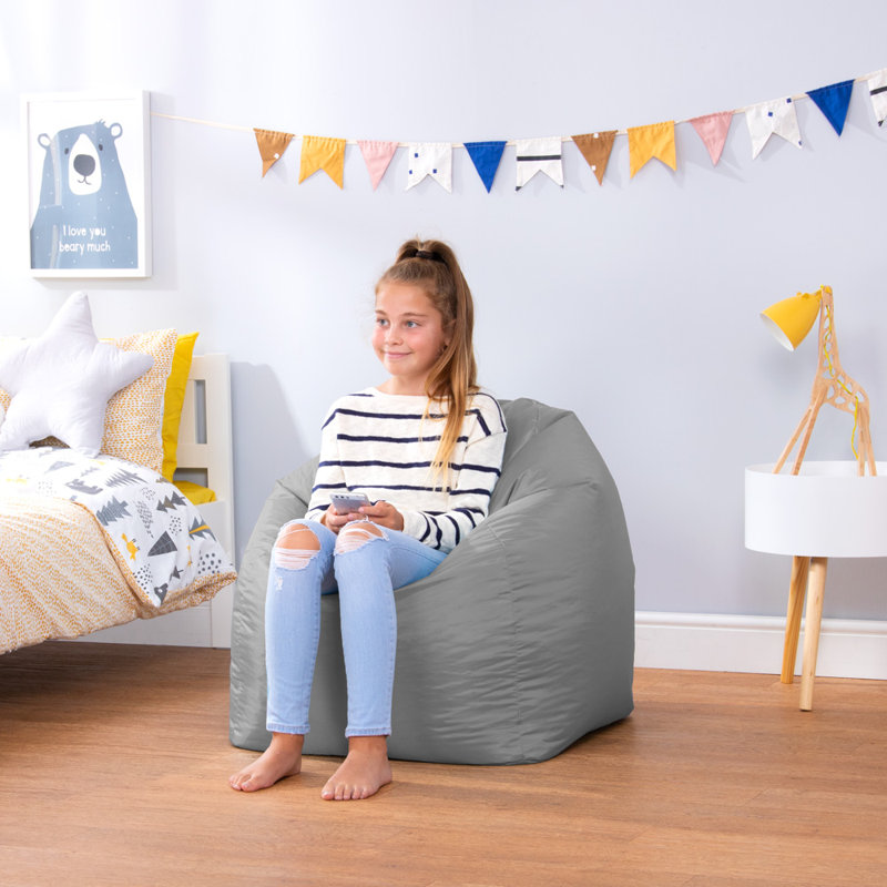 Bean Bag Bazaar Teen Classic Water-Resistant Bean Bag Chair, Grey