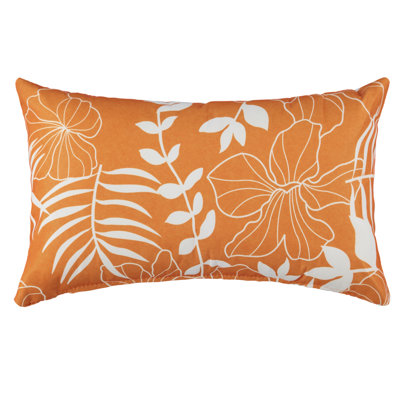 Housse de coussin rectangulaire à imprimé tropical