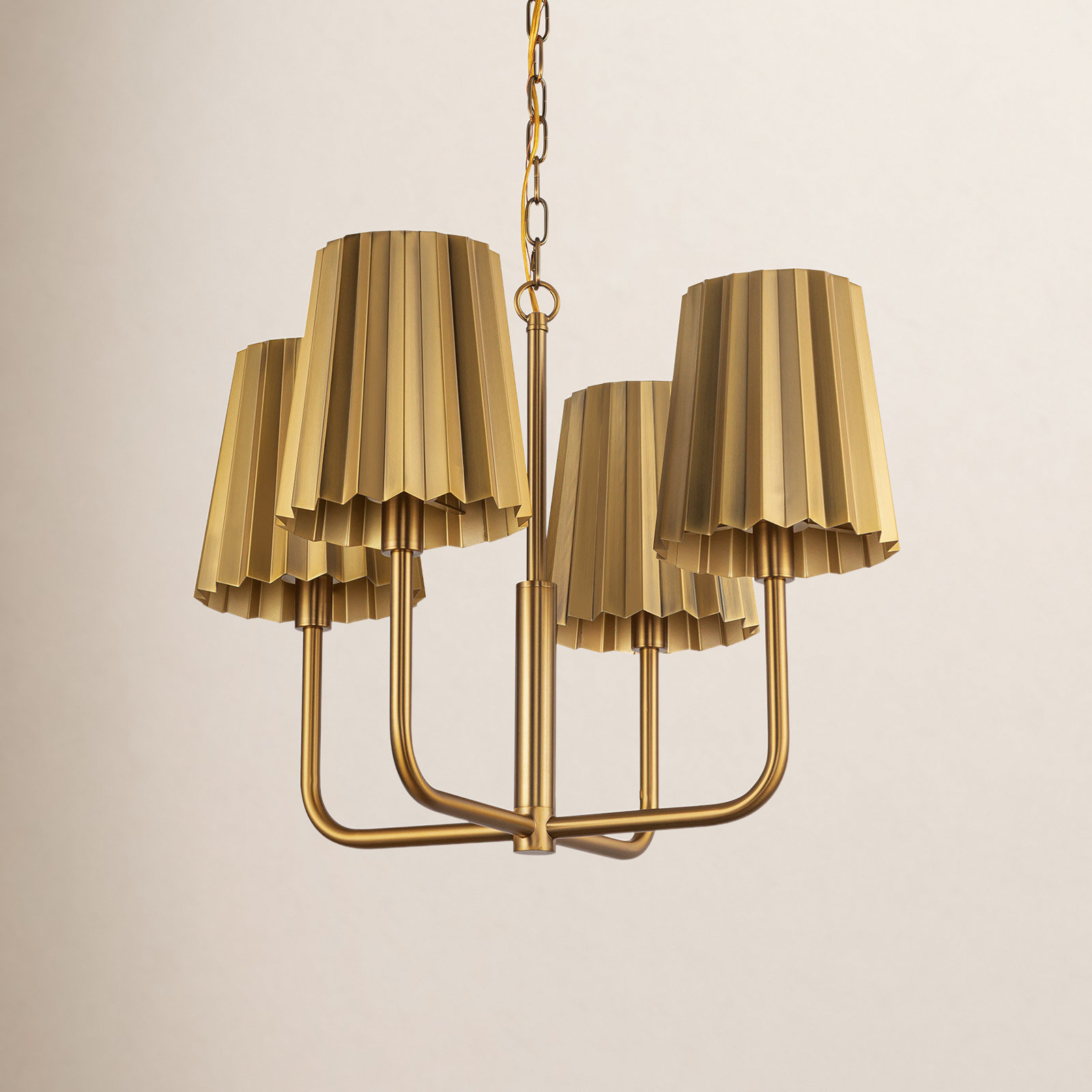 Tindra 4-Light Chandelier, Aged Gold