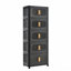 Armoire de rangement pliante en plastique de 20 po de large avec bacs - Porte magnétique pliante avec roulettes