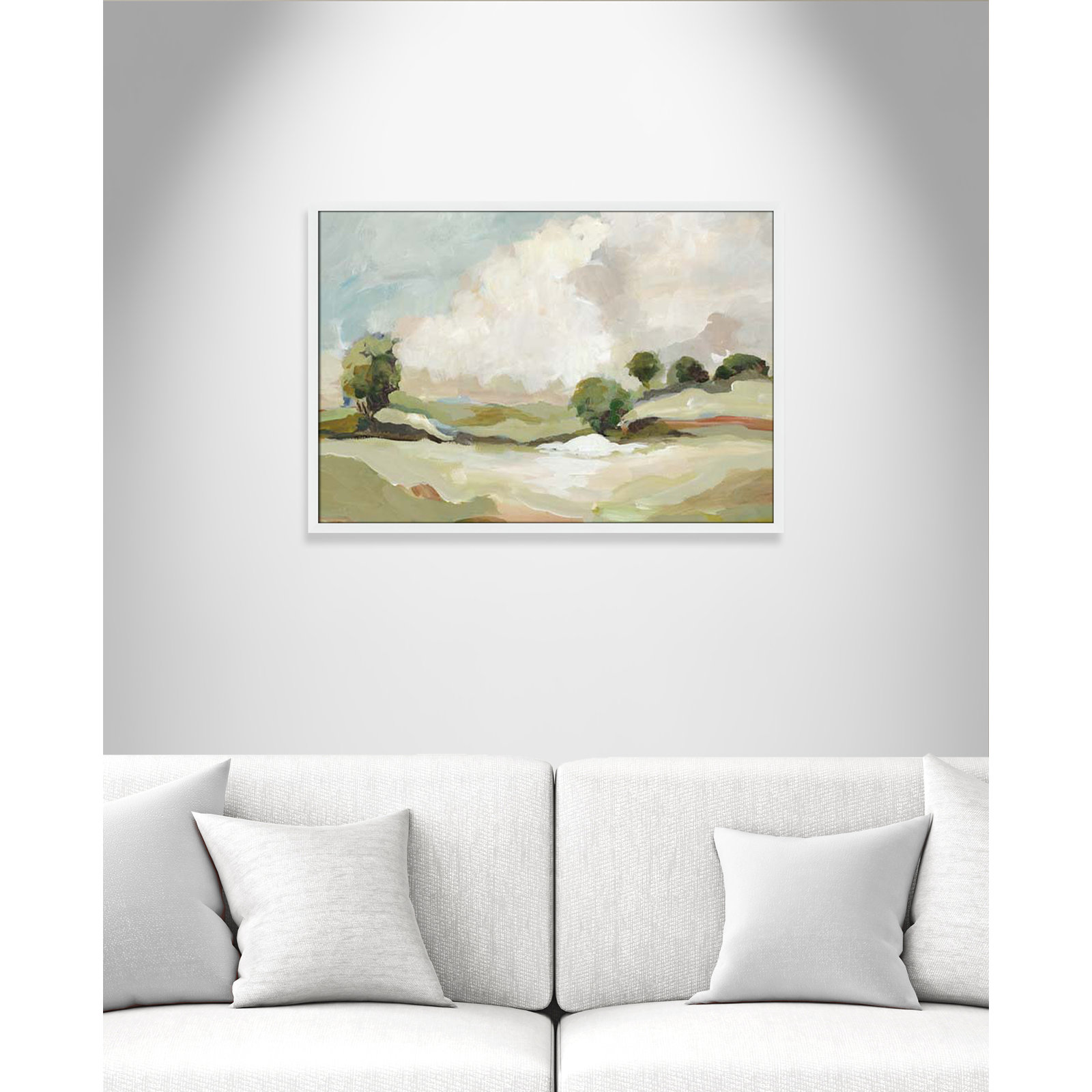Pastoral Land by Allison Pearce, 25.5" H x 35.5" W x 1.25" D, White
