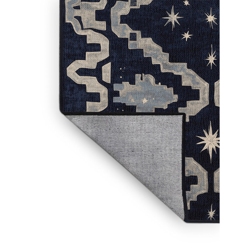 Machine Washable Gray Area Rug, Square 7'