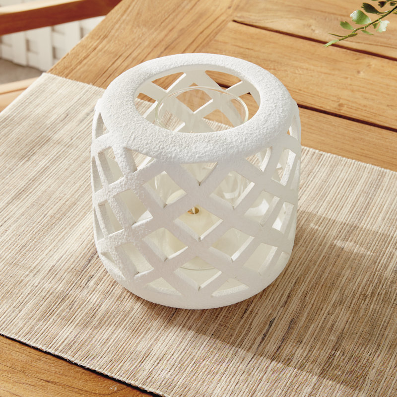 LUCCA HURRICANE LARGE, White, 9.06" H x 9.25" W x 9.25" D