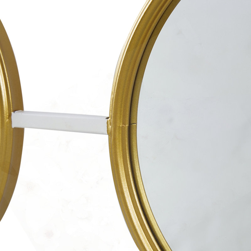 Cadre doré et blanc avec miroir