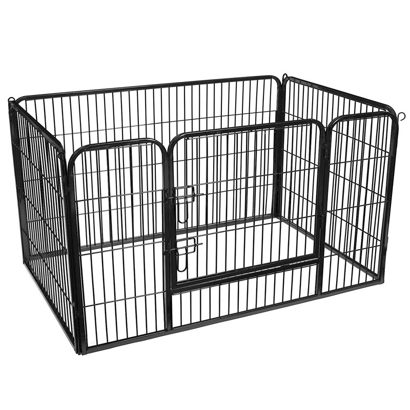 Ching 70cm H Panel Metal Exercise Pen With Door, Black