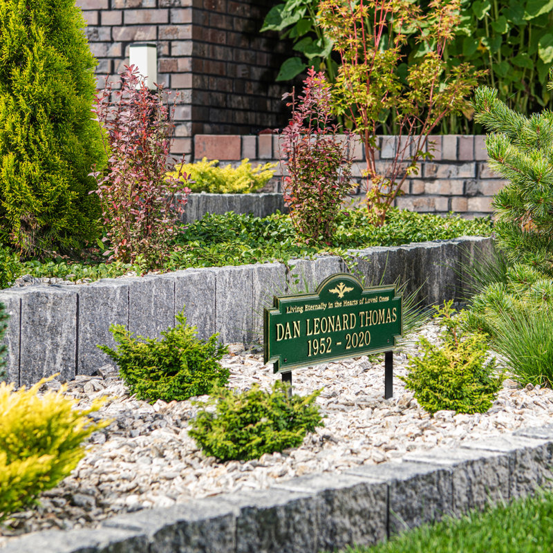 Arlington 'Living Eternally' Memorial Plaque, Yes, Green/Gold