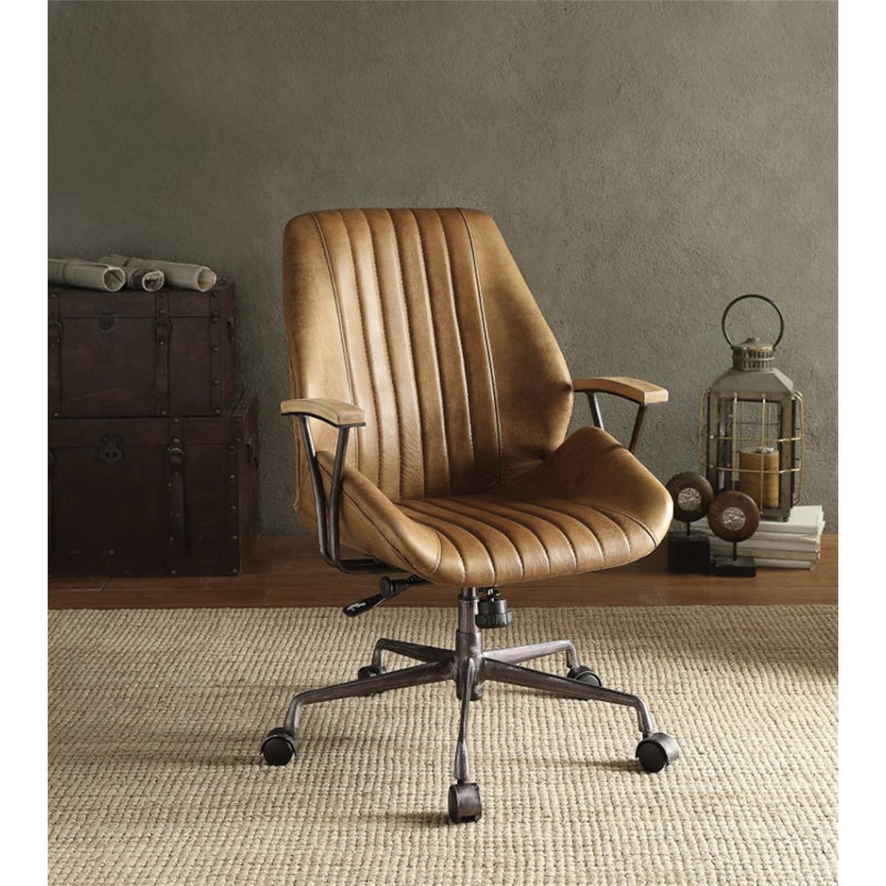 Hamilton Coffee Top Grain Leather Office Chair, Brown