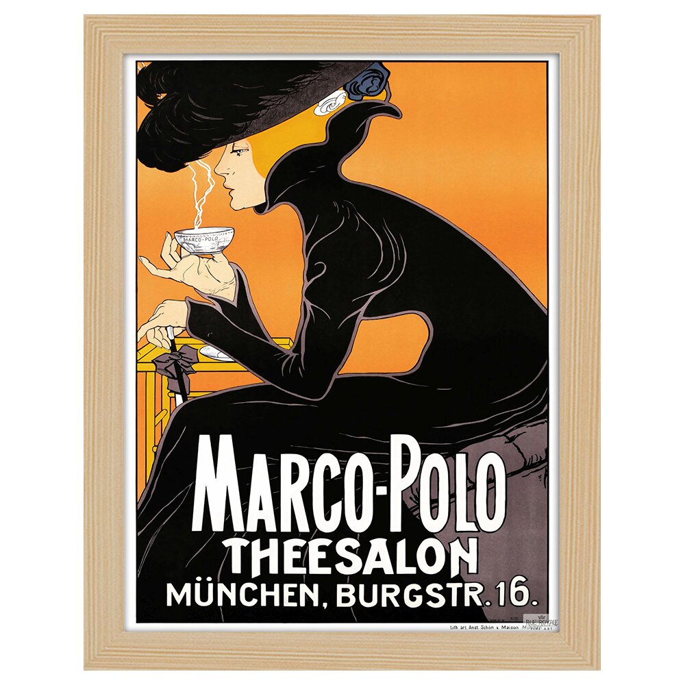 Leinwandbild Vintage Werbeplakat Marco Polo Theesalon