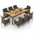 9 Pcs Outdoor Dining Set With Acacia Wood Table Top Patio Dining Set For 8 People-1013516642