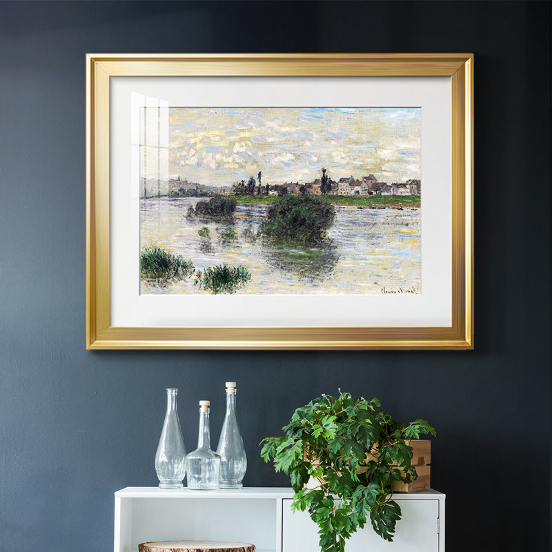 La seine à Lavacourt, 1879, reproduction d'art sur papier, Or, H 30 po x l 44 po x P 1,5 po