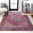 Sarok Ornate Medallion Machine-Washable Red/Black/Blue Rug-21815402