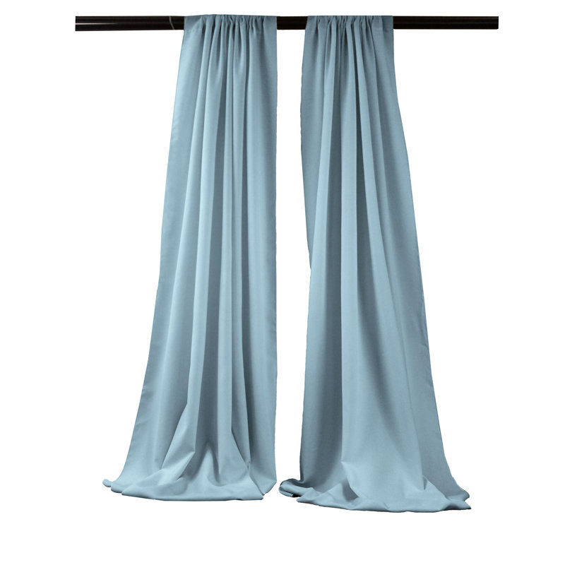 Angiens Polyester Semi-Sheer Drape Pair, Light Blue
