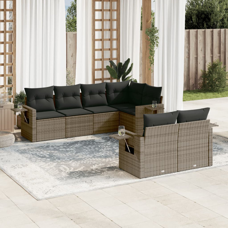 Ensemble de canapé de jardin en rotin PE Vidaxl
