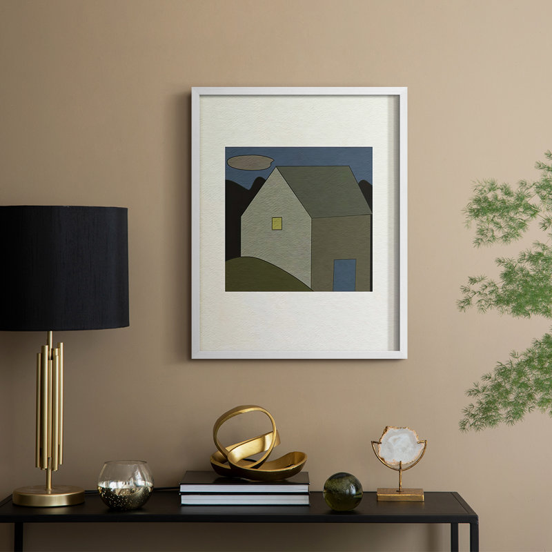 Montagne encadrée VI, reproduction encadrée - bois massif, H 11 po x l 9 po, Blanc