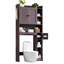 Rangement autoportant au-dessus de la toilette H 66 po avec tablette réglable-1777386909