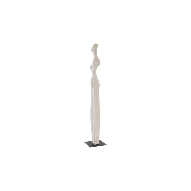 White cast iron statue of a woman, Blanc cassé