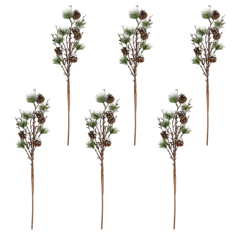 21" Artificial Snowy Pine & Pine Cone Holiday Spray