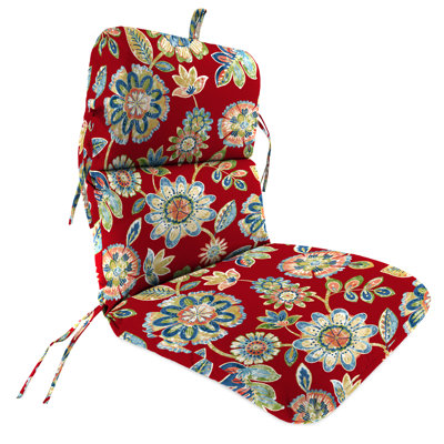 Byrom 22" x 45" Outdoor Chair Cushion with Ties and Loop