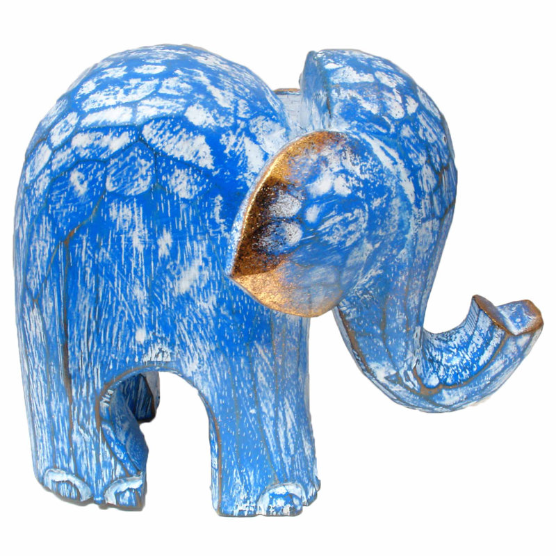 Caffrey Animals Figurines & Sculptures, 6" H x 7" W x 4.5" D, Blue