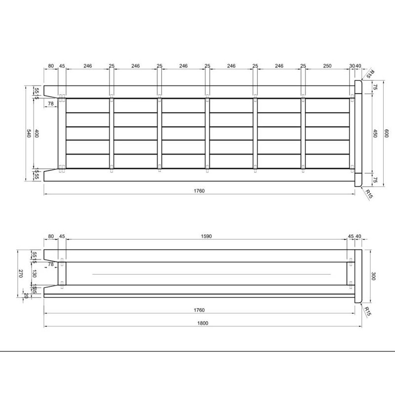 Ashly Bookcase, 180cm H x 60cm W x 30cm D