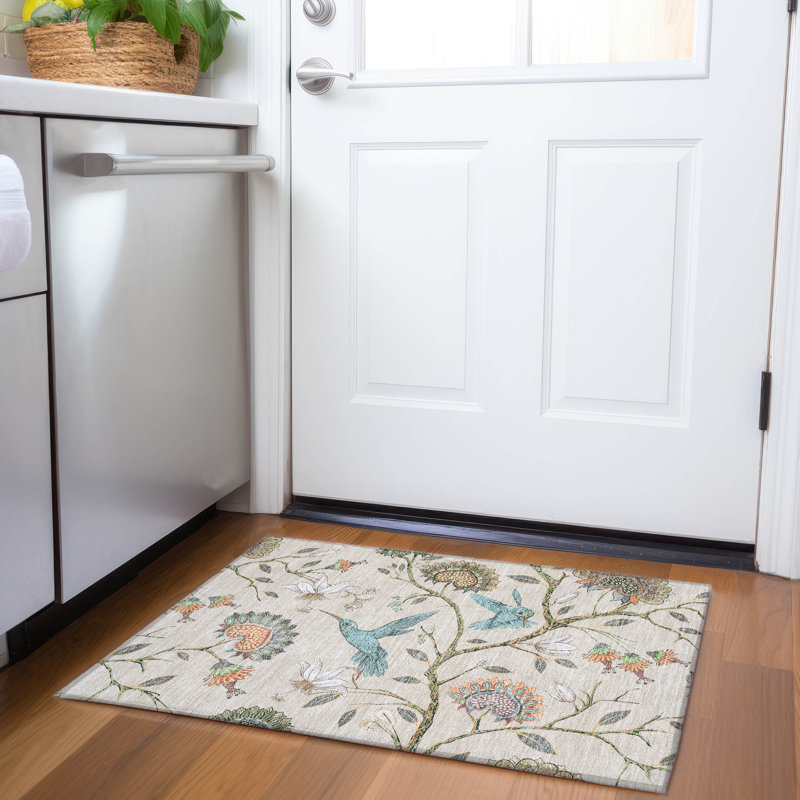 Cerrito Premium Machine Washable Cerrito AMF174 Beige Rug, Rectangle 1'8" x 2'6"