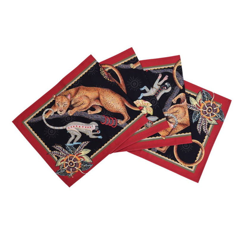 Monkey Tales Table Runner - Cotton, 138" L, Night