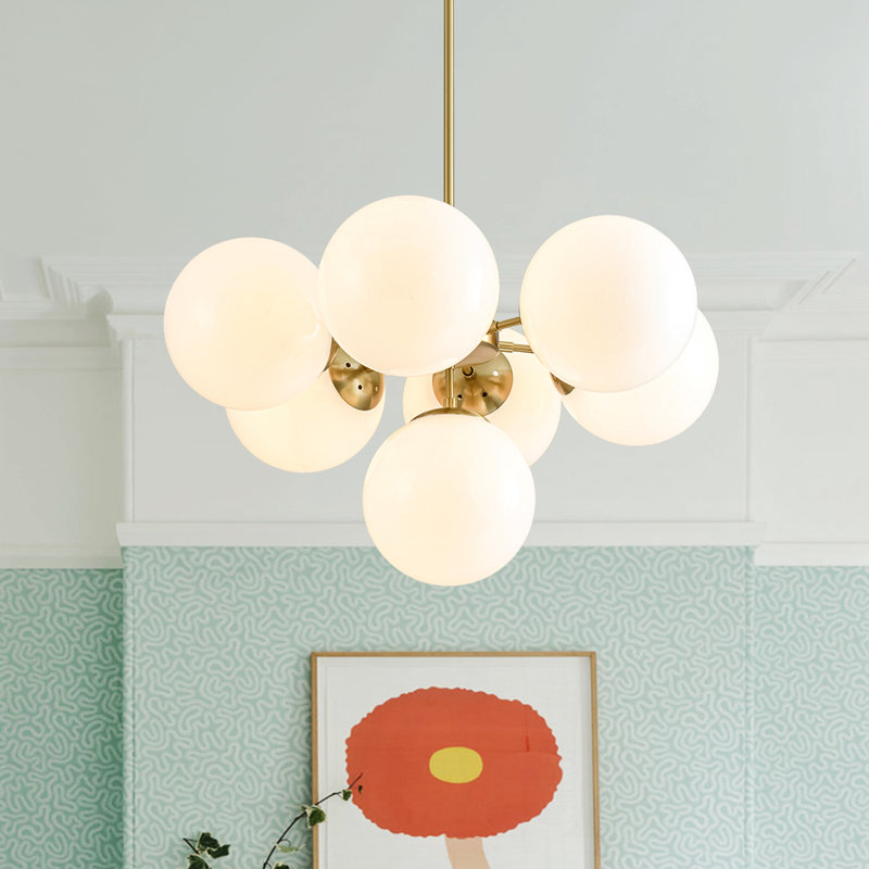 Delacroy 7 - Light Sputnik Design Tiered Chandelier With Globe Shade, 15.7" H x 26.7" W x 26.7" D