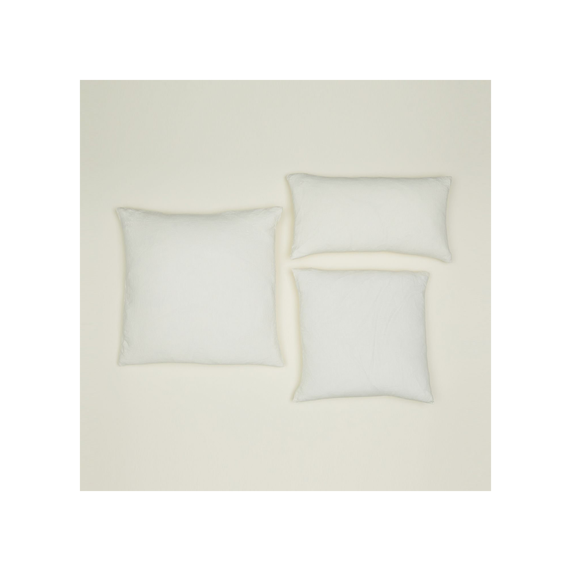 Simple Embroidered Linen Throw Pillow, Square 22", Ivory