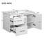 Meuble-lavabo mural 36 po, armoire de rangement flottante avec 2 tiroirs, lavabo simple en céramique 3 trous, armoire moderne avec tablette réglable-122273765