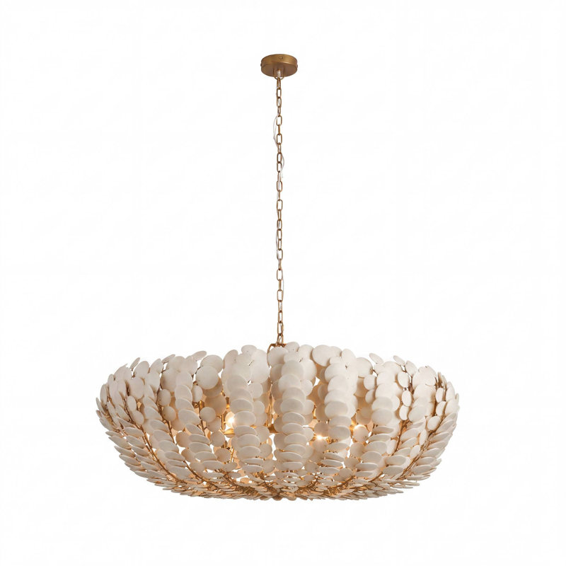 Bilal Round Chandelier, Ivory