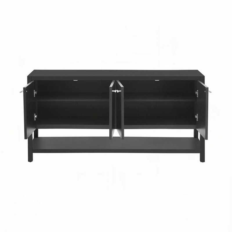 Console fonctionnelle avec beaucoup de rangement, Noir