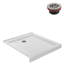 Base de douche carrée en acrylique l 36 po x P 36 po, bonde incluse