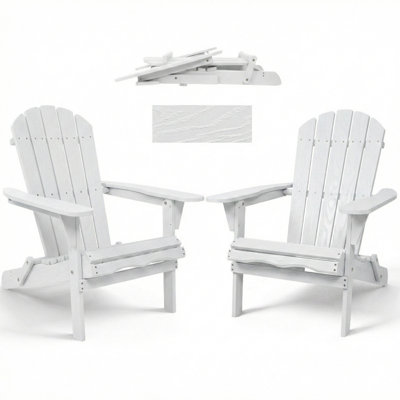 Chaise Adirondack de patio 2 pièces (blanc)