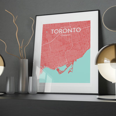 Toronto City Map In Maritime - No Frame Print