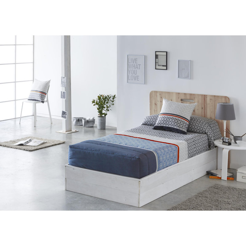 Ghalib No Pattern Bedding, Blue, 90cm W x 240cm L