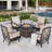 4-Person Rocking Sofa Chairs Seating Group with Fire Pit Table-110429552