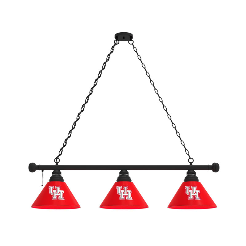 3 - Light Pool Table Lights Pendant, Black, Houston Cougars