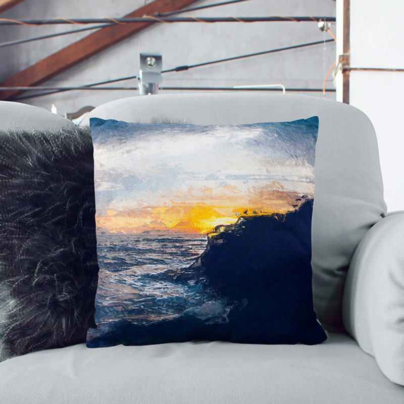 Square Cushion, Black, 55cm H x 55cm W x 20cm D