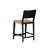 Corrine Black Solid Wood Counter Stool with Handwoven Rattan Seat (Set of 2)-810350251