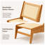 Fauteuil lounge d'appoint en rotin tressé, style moderne du milieu du siècle, sans accoudoirs, profil bas, idéal pour véranda, balcon ou salon.