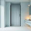 36"x 72" Pivot Shower Door, Matte Black Aluminum Frame, Half Frame ,1/4"(6mm) Tempered Glass Explosion Proof Film-120879570