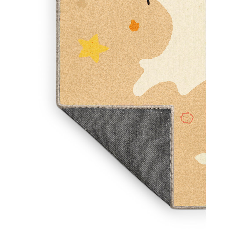 Soft Plush Faye Halloween Modern & Contemporary Abstract Area Rug in Brown – Beige Binding, 2x3