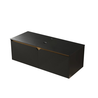 Armoire avec comptoir en pierre frittée noire, profondeur de 48 po, amortisseur à fermeture en douceur, paquet plat, sans lavabo, robinet, contreplaqué de couvercle d'évier