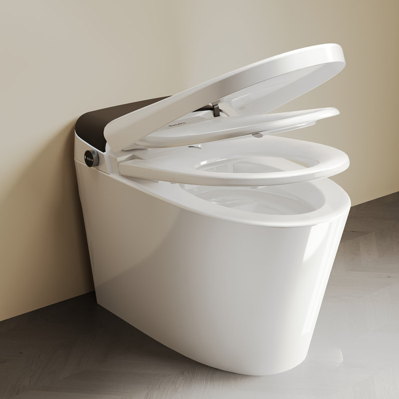 Bazyths Smart Toilet with Built-in Dual Bidet Seats for Adults & Kids, Child Mode, Auto Open/Close Lid, Foot Sensor Flush, Dryer, Heated Seat, Elongated One-Piece Design, 12 in. Rough In