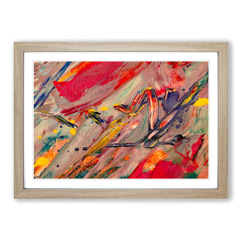 Abstract Art Painting Vol.12 by S.Johnson - Picture Frame Painting Print, Oak Framed, 27cm H x 36cm W x 2cm D